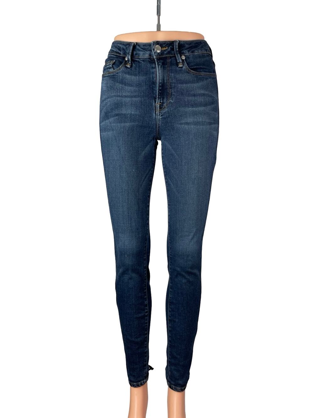 Good American Good Waist Blue Lace Up Back Classic Skinny Denim Jeans Pants 0/25